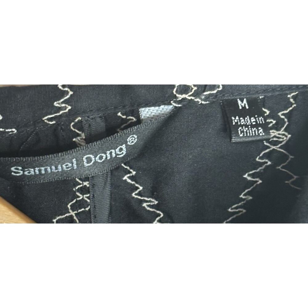 Samuel Dong Embroidered Button Down Size Medium T… - image 6